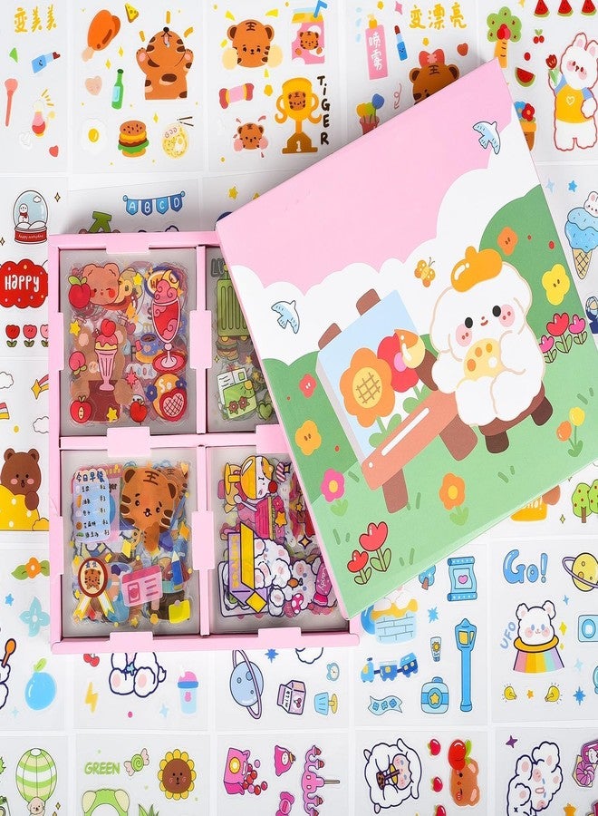 SKIONCE Cute Kawaii Stickers for Journaling Scrapbooking - 100 Sheets Clear PET Transparent Cartoon Korean Decorative Sticker for Kids,DIY Arts Crafts,Junk Journal,Calendars,Notebook,Diary,Album,Planner - Image 2